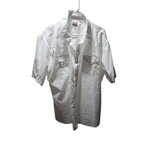 Vintage Ely‎ Cattleman Short Sleeve Shirt Men's 17 1/2 XL